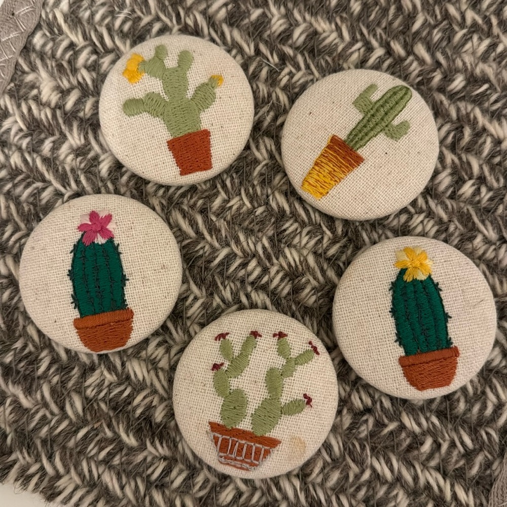 Parts and Labour embroidered succulent magnets